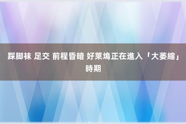 踩脚袜 足交 前程昏暗 好萊塢正在進入「大萎縮」時期