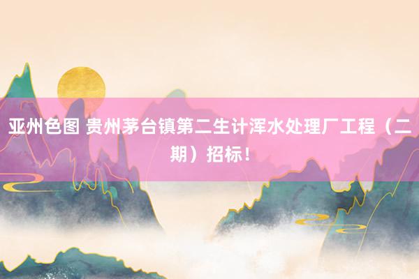 亚州色图 贵州茅台镇第二生计浑水处理厂工程（二期）招标！